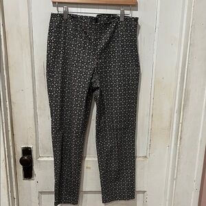 J. Jill Black and White Geometric Ankle Pants